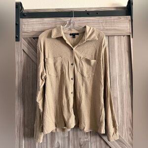 Banana Republic Women's Beige Button-Down Shirt